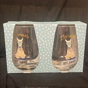 Stemless Wine Glass Set - Playful Covid Design